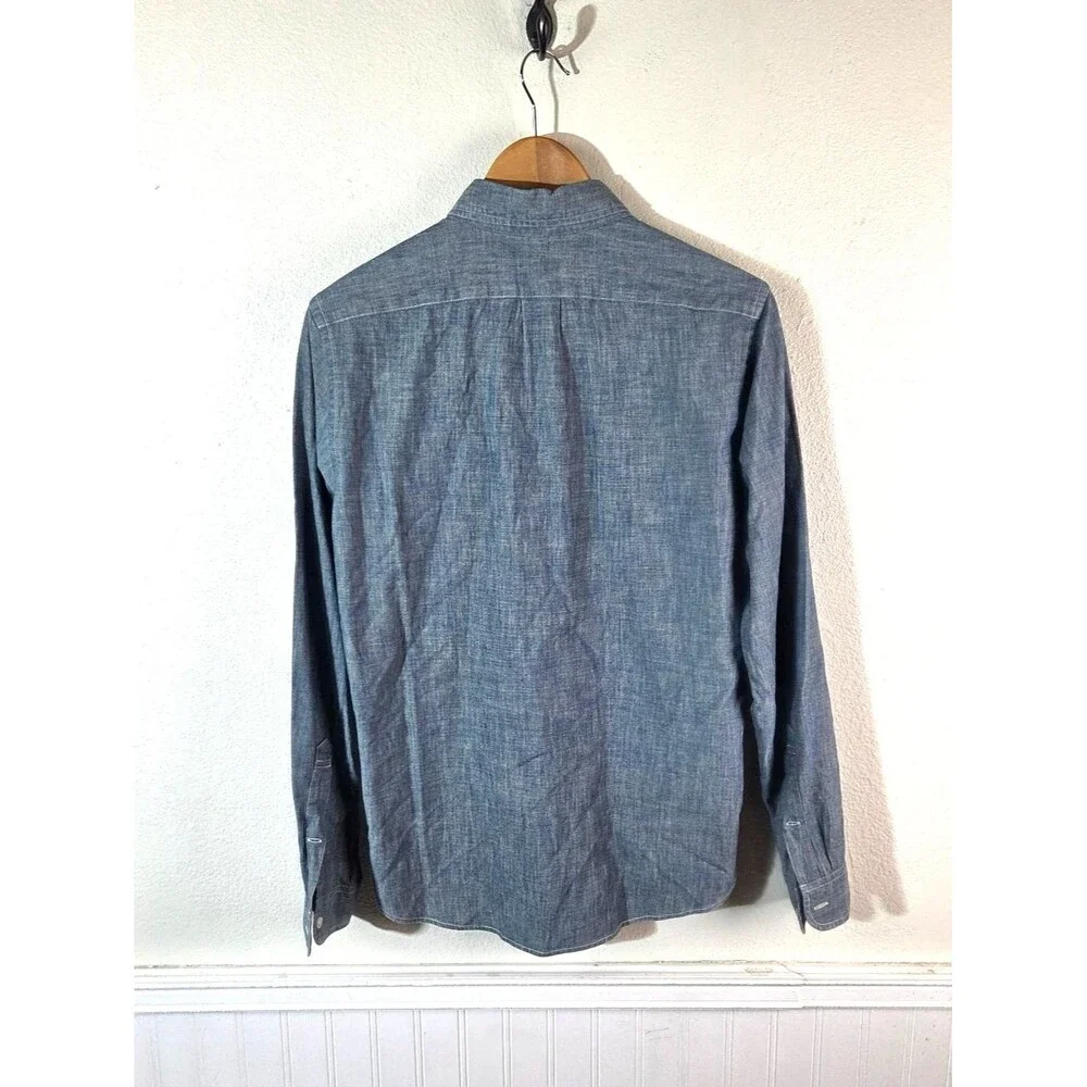 J.Crew Slim Chambray Button Front Shirt Men’s Small Blue Cotton Long Sleeve